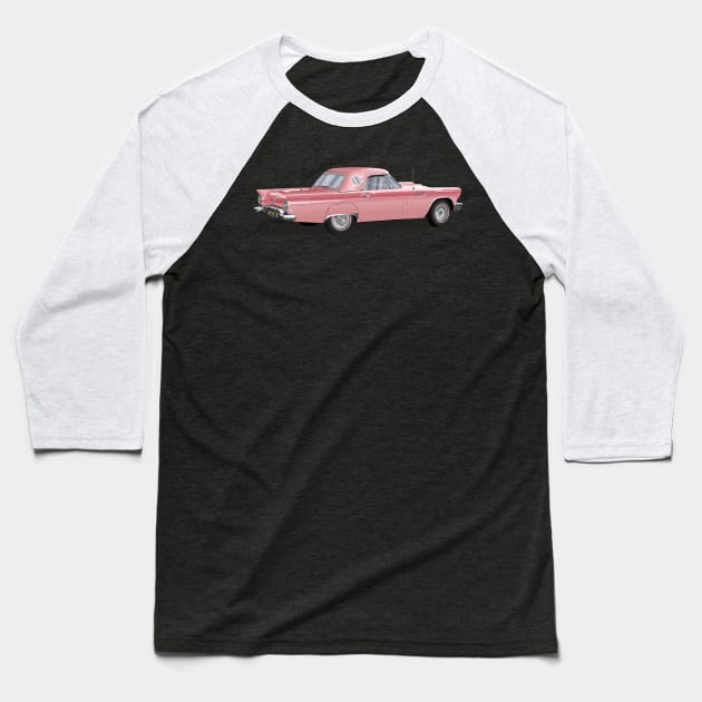 1957 Ford Thunderbird Vintage Classic Automobile Baseball T-Shirt by TheStuffInBetween